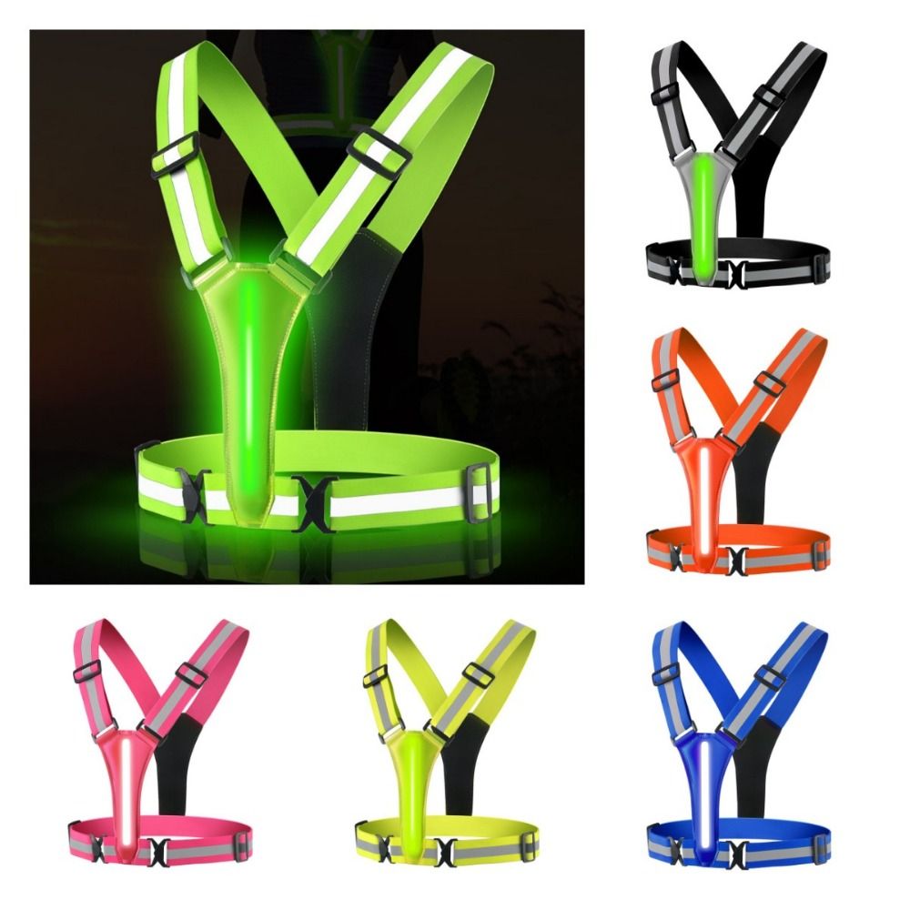 Running Visibility Gear - USB 충전식 LED 반사 조끼, 높은