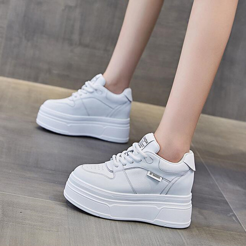 Running Shoes Women - 9CM 정품 가죽 새로운 브랜드 디자이너