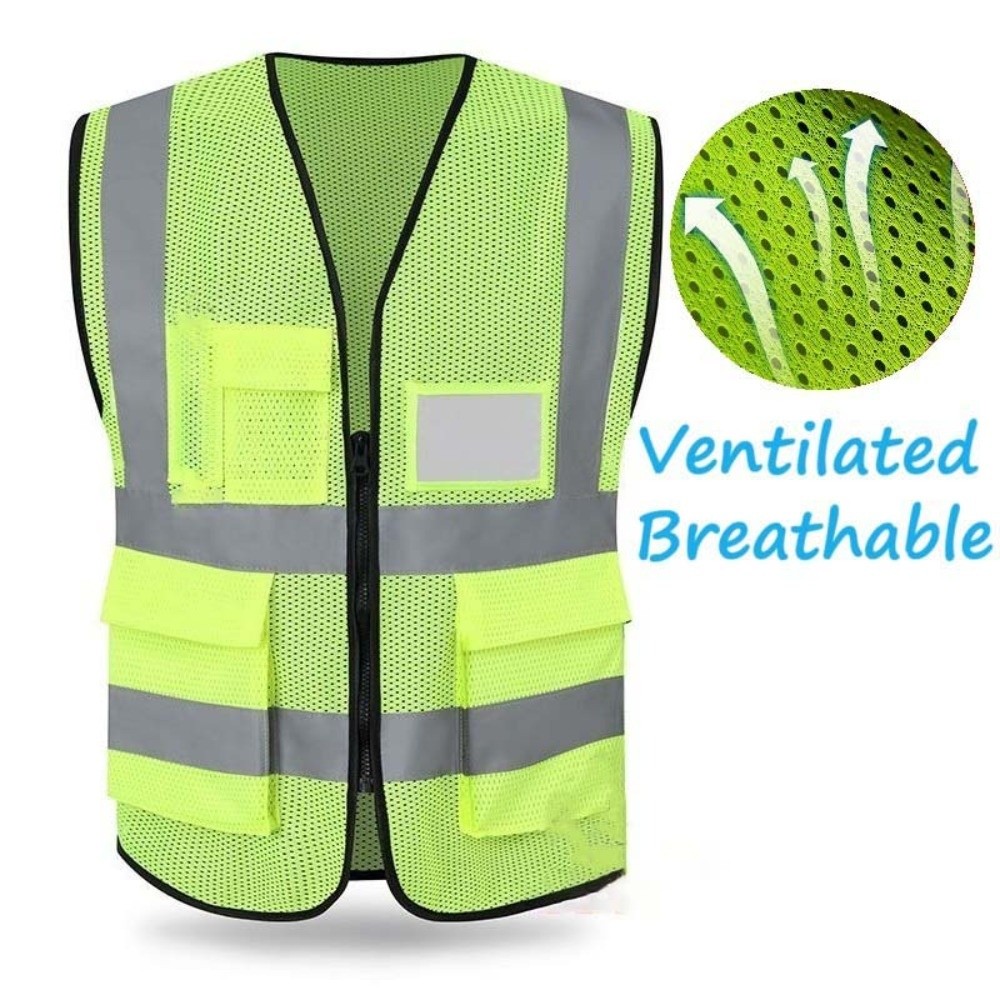 Running Visibility Gear - 고시인성 반사 조끼 주머니가 있는 안전