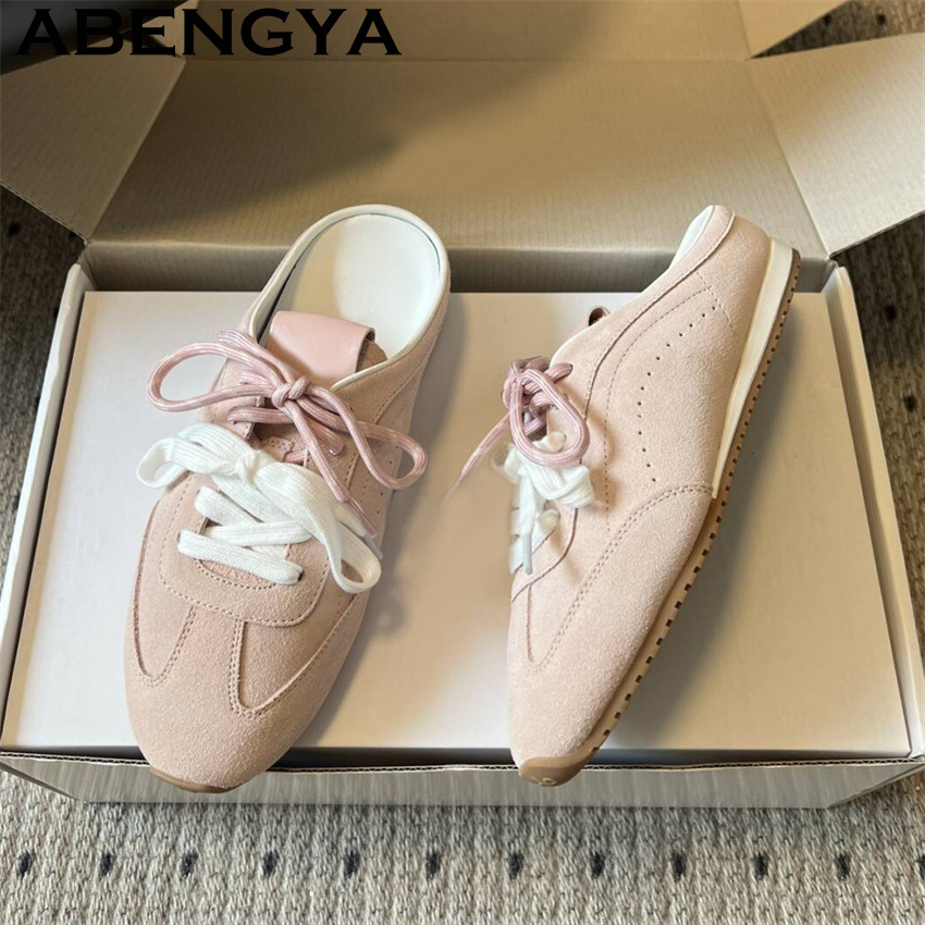 Running Shoes Women - 여성용 레이스 업 캐주얼 플랫 슬리퍼