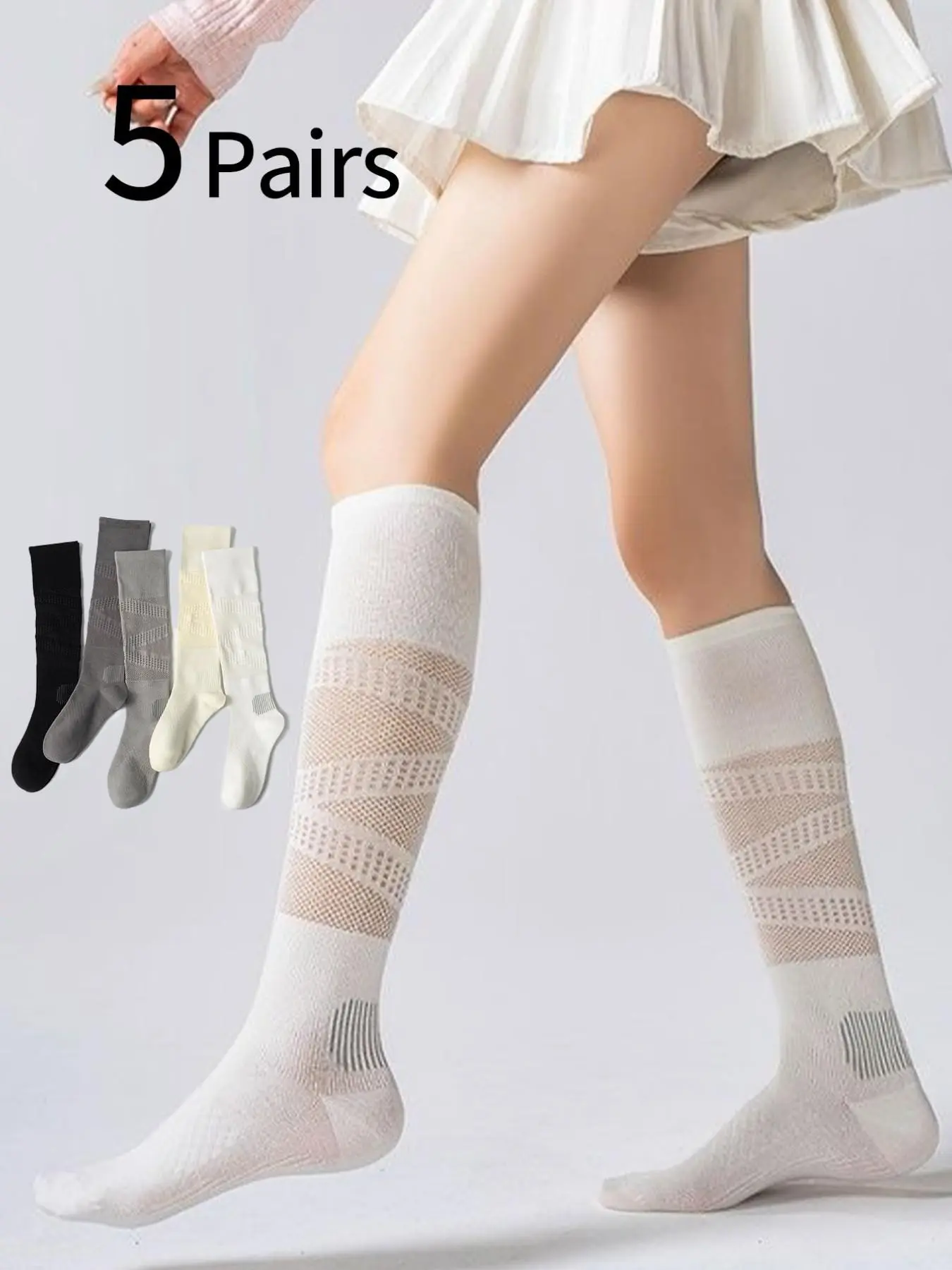 Sports Socks - 5쌍 여성용 스포츠 양말, 운동용 양말,
