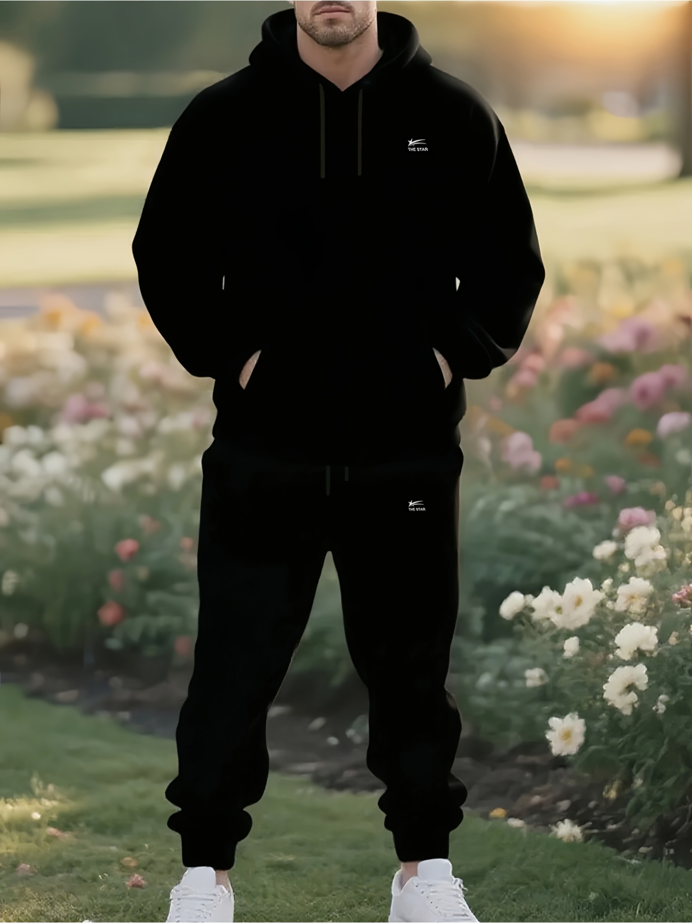 Joggers Pants - 2026 남성용 2피스 트랙수트 블랙 후드