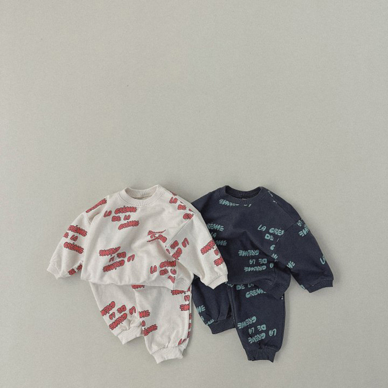 Running Gear Kids - 어린이용 긴팔 스포츠 세트, 레터 프린트