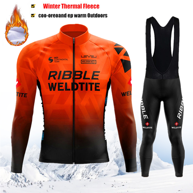 Race Bib - RIBBLE 겨울용 사이클링 저지 세트 남성용