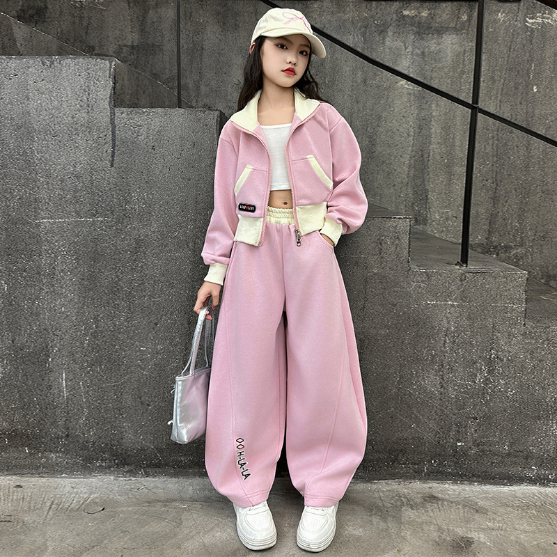 봄 가을 새로운 스포츠 소녀 의류 세트 패치 워크 지퍼 - Running Gear Kids 리뷰 및 가격