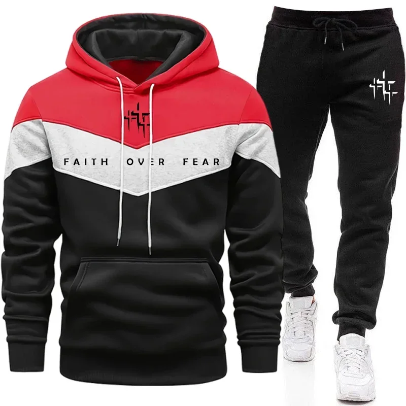 Faith Over Fear 남성용 트레이닝복 세트:  - Joggers Pants 리뷰 및 가격
