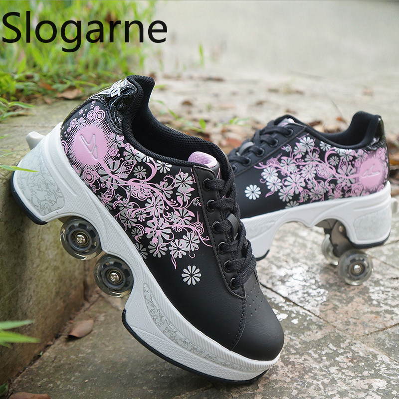 여성용 4륜 변형 롤러 스케이트 신발 남성용 캐주얼 스 - Running Shoes Women 리뷰 및 가격