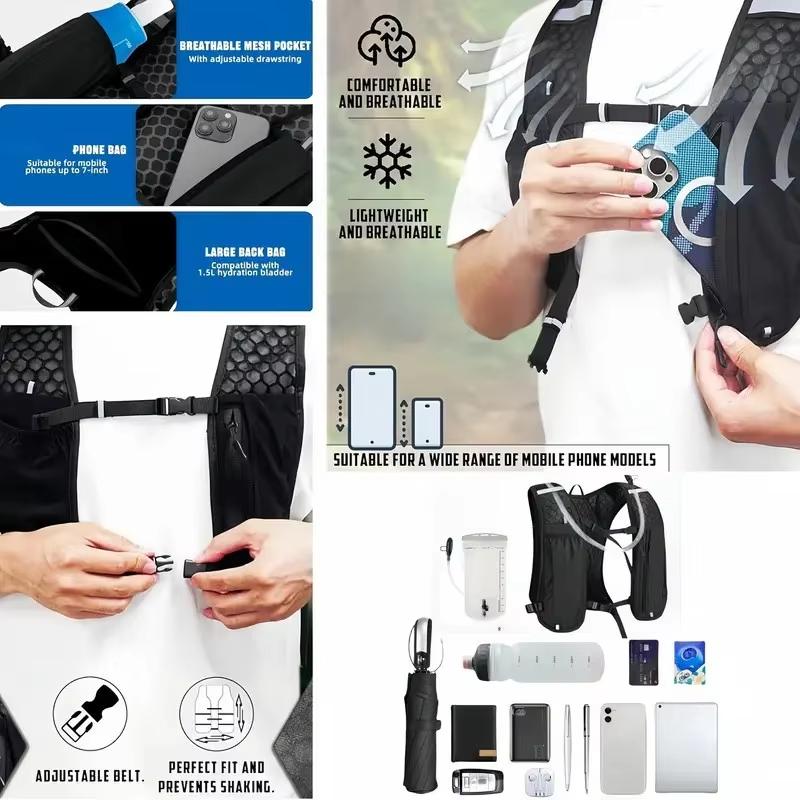 물통을 넣을 수 있는 수납 공간과 수분 보충용 물통이  - Hydration Vest 리뷰 및 가격