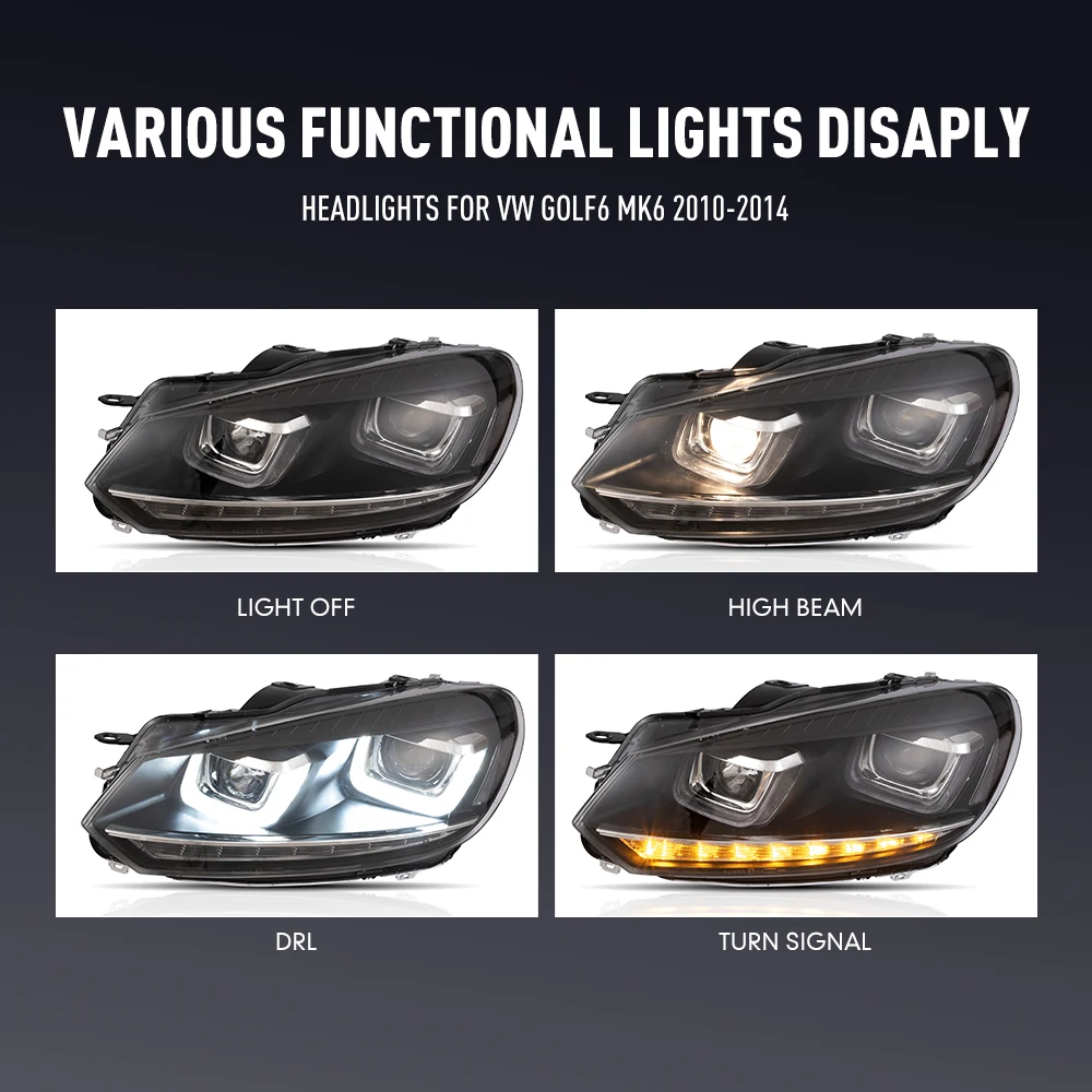 폭스바겐 골프6 MK6 2010-2014용 자동차 스타 - Running Headlamp 리뷰 및 가격