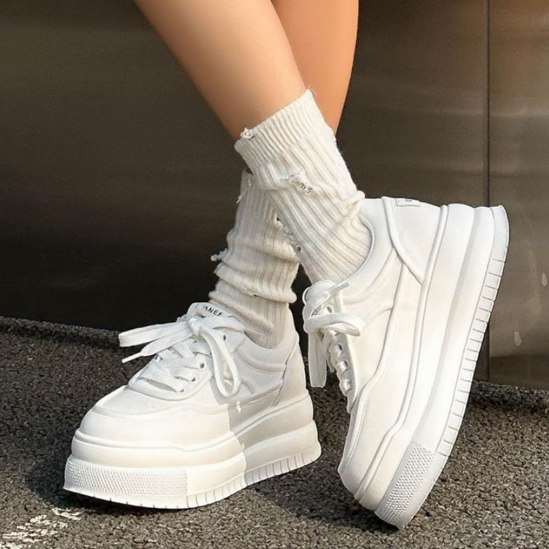 새로운 가죽 여성용 화이트 통기성 캐주얼 여성 벌커나이 - Running Shoes Women 리뷰 및 가격