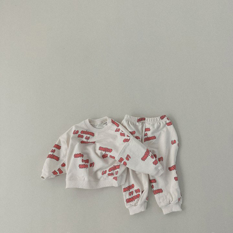 어린이용 긴팔 스포츠 세트, 레터 프린트 맨투맨 및 바 - Running Gear Kids 리뷰 및 가격