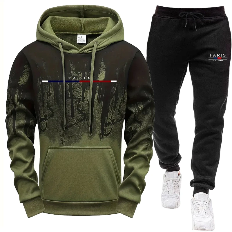 남성 세트/후드티/바지 가을 겨울 후드 스웨트셔츠 및  - Joggers Pants 리뷰 및 가격
